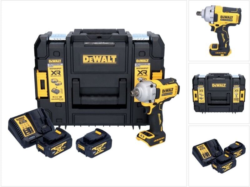DeWalt DCF 892 M2T Akku Schlagschrauber 18 V 813 Nm 1/2" Brushless + 2x Akku 4,0 Ah + Ladegerät + TSTAK