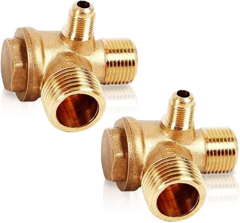 Longziming - 2-teiliges Kompressor-Rückschlagventil, 3-Port-Luftkompressor-Rückschlagventil 20 × 16 × 10 mm für Luftkomp...