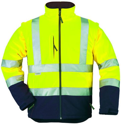 Coverguard - Softshelljacke Größe xl gelb/marine abnehmbare Ärmel