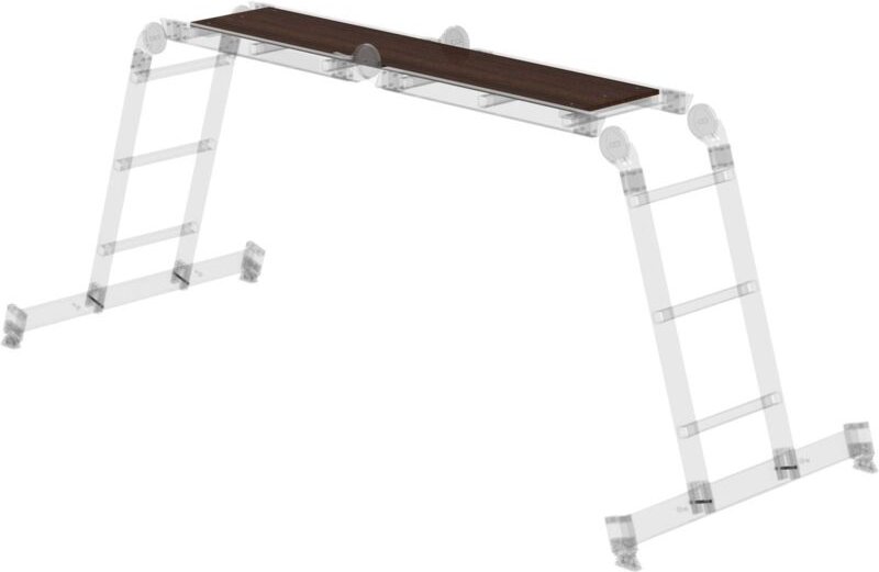 Steigtechnik Holzbelag für Vielzweckleitern 4tlg. mit nivello-Traverse für 031310 031312 - 030300 - Günzburger