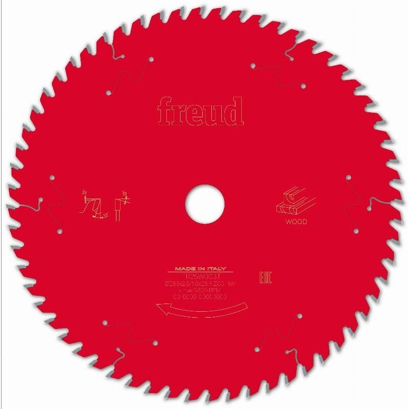 Freud - Sägeblatt für Handkreissäge Ø255 2,8/1,8 AL25,4 Z60 ba 15° - F03FS10135 -FR25W003T