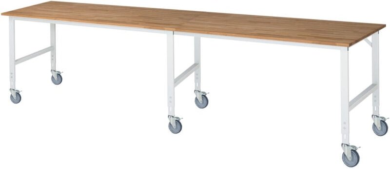 Rau Fahrbarer Arbeitstisch (HV) Tom (6 LR), B4000xT1000xH910-1230mm, B-Platte-25mm