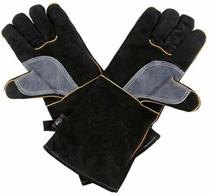 Thumbnail - Nazalus-Schnäppchen – Extrem feuer- und hitzebeständige Handschuhe, Leder mit Kevlar-Nähten, perfekt für Kamin, Herd, Of...