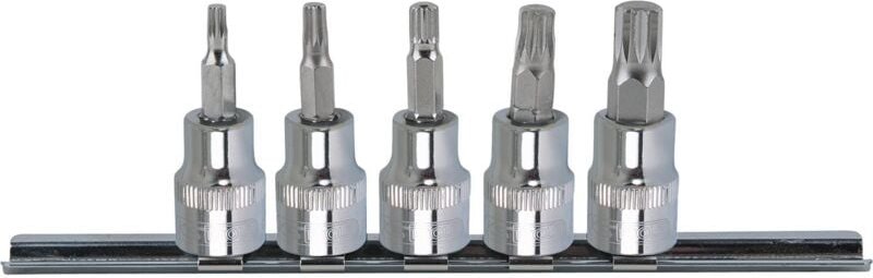 3/8' CHROMEplus Bit-Stecknuss-Satz xzn, 5-tlg M4-M10