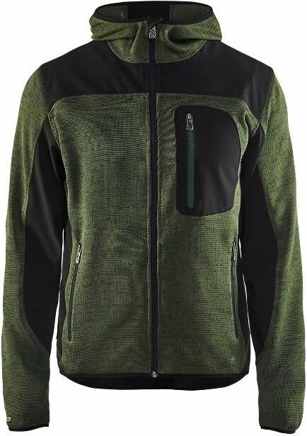 Blaklader - Strickjacke mit Kapuze t.l - armee grün/schwarz - 493021174699-L