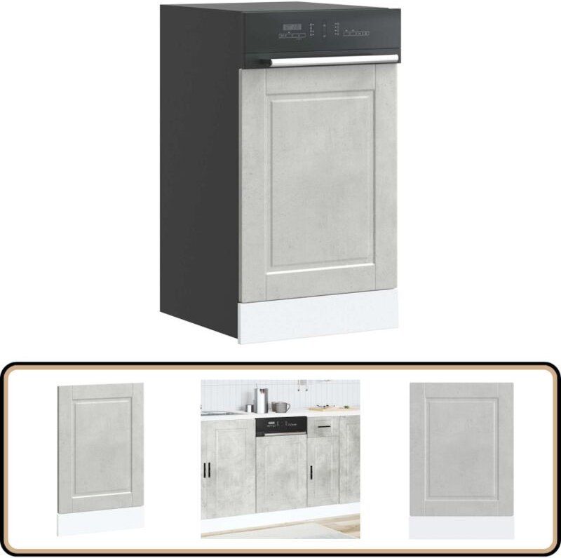 Geschirrspülerblende Porto Betongrau 45x1,5x67 cm Holzwerkstoff - Vidaxl