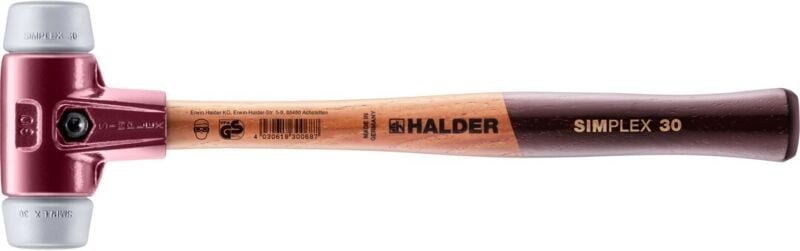 SIMPLEX-Schonhammer, TPE-mid mit Tempergussgehäuse und hochwertigem Holzstiel D=30 mm 3003.030