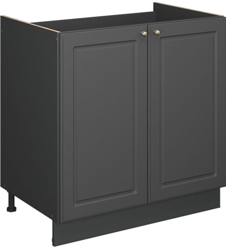 Spülenunterschrank Fame-Line, Anthrazit-Gold Landhaus, 80 cm , AP Eiche, Vicco