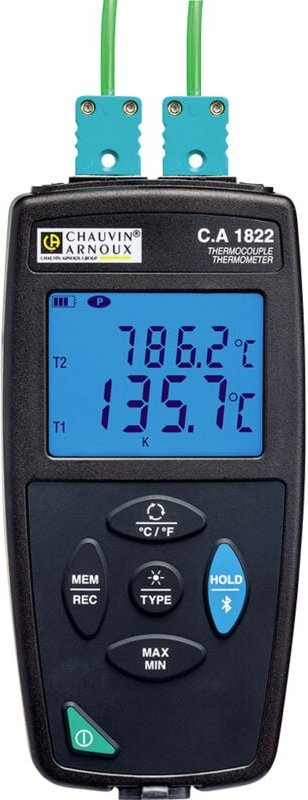Chauvin Arnoux C.A 1822 Temperatur-Messgerät -200 - 1372 °C Fühler-Typ J, K, T, N, E, R, S Datenlog