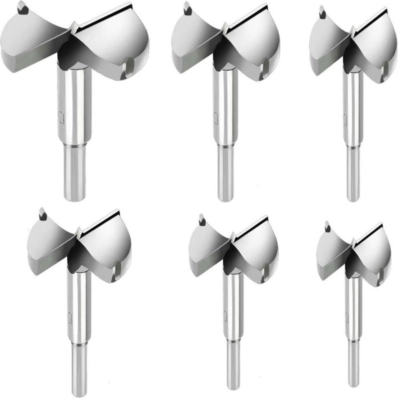 Ersandy - 6 Stück Holzbohrer, Hartmetall-Holzfräser, Durchmesser 30/35/40/45/50/60 mm, Bohrer zum Stanzen von Holzproduk...
