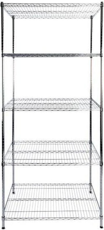 Schwerlastregal - Metallregal Himalaya Verchromt 5 Böden 200 x 90 x 60 cm