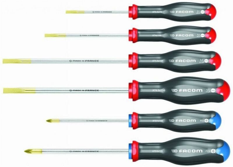 Satz von 6 Protwist-Schraubendrehern mit runder Klinge Facom AND.J6PB