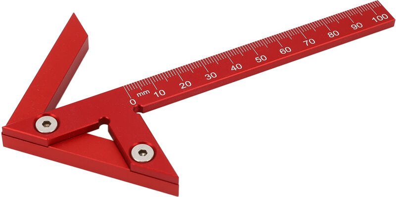 Eosnow - Mittelmessel 105 mm 45 ° 90 ° Aluminiumlegierungsline Lineal Messungsinstrument zur Holzbearbeitung