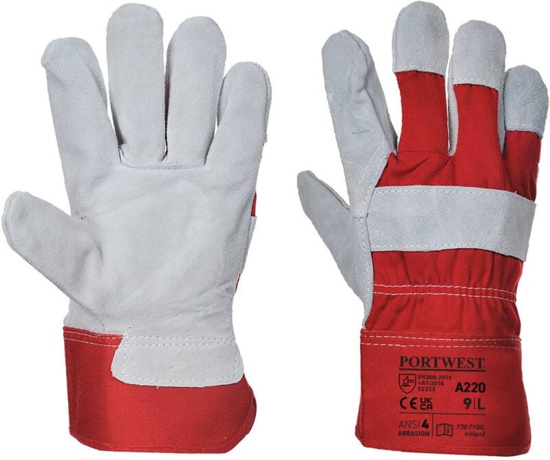 Docker Premium Rote Handschuhe L - Größe 9