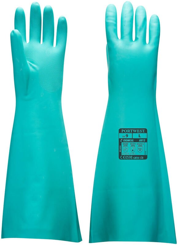 Nitrilhandschuhe Extra-Lang Grün M - Größe 8