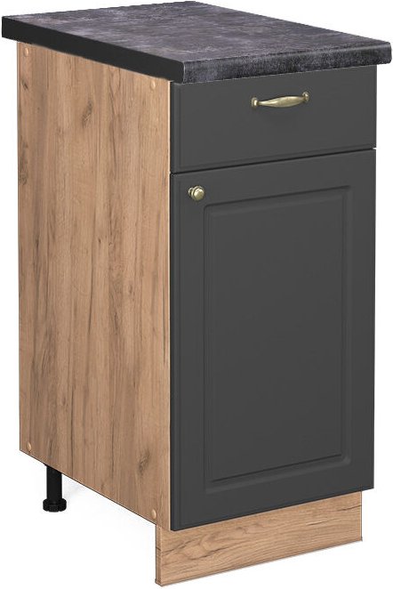 Vicco - Küchenunterschrank Fame-Line, Anthrazit-Gold, 40 cm , ap Anthrazit