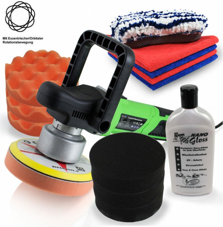Exzenter Auto Poliermaschine 900W Polierer Autopolitur Lack Riesiges Politur Set mit Hochleistungs Polierer inklusive Na...