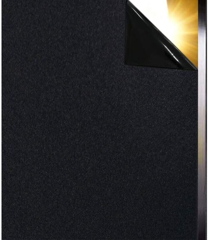 Verdunkelungs-Fensterfolie, selbstklebend, undurchsichtig, schwarz, statische Anti-UV-Licht blockierende Fensterfolie (4...