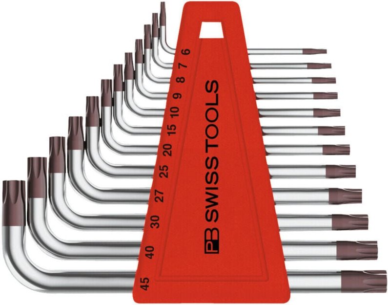 Pb Swiss Tools - Winkelschraubendreher-Satz, für Torx, verchromt, 12-teilig