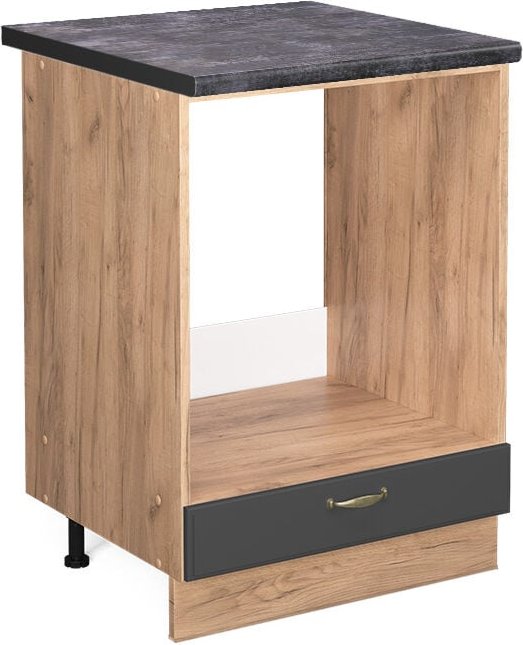 Vicco - Herdumbauschrank Fame-Line, Anthrazit-Gold, 60 cm , ap Anthrazit