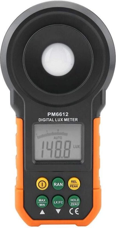 PM6612 Hochpräzises Luxmeter, digitales Luxmeter, 0–200.000 Lux, Flüssigkristallanzeige