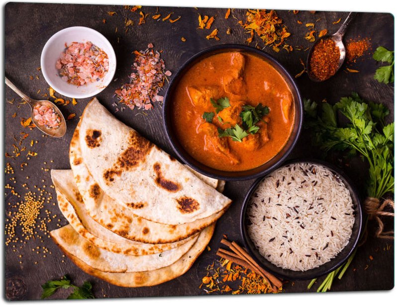 Glasschild Schneidebrett 52x40 Lebenmittel