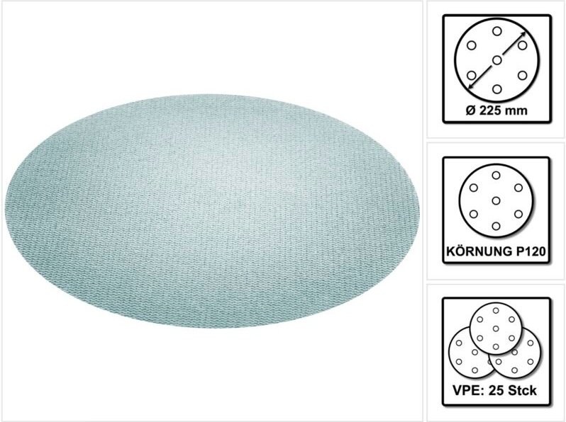 Netzschleifmittel stf D225 P120 gr NET/25 Granat Net – 203314 - Festool