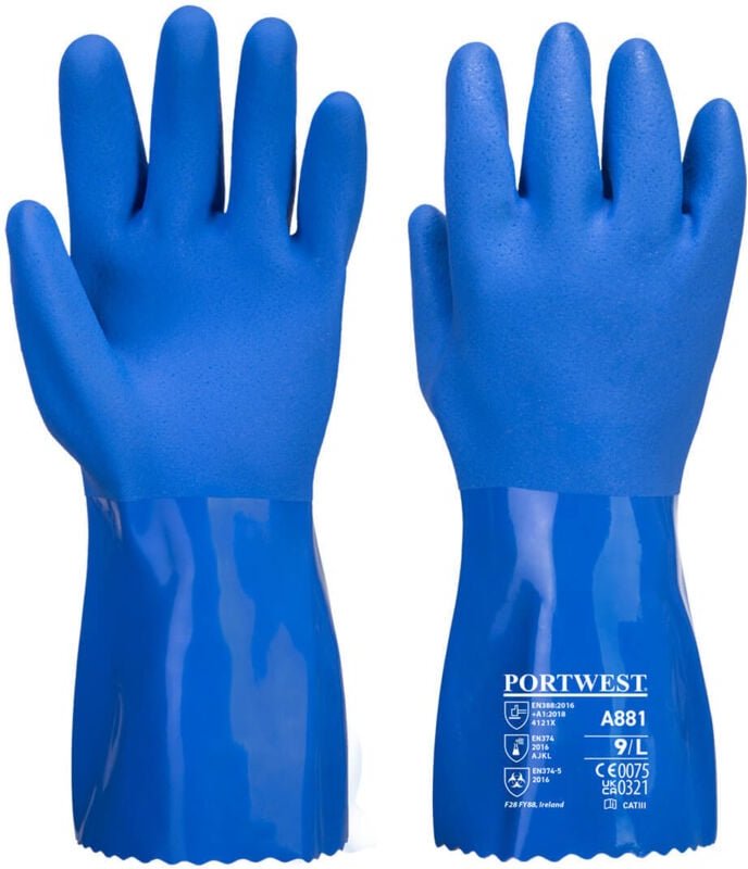 Marine Chemie PVC Ultra Blau Handschuh M - Größe 8