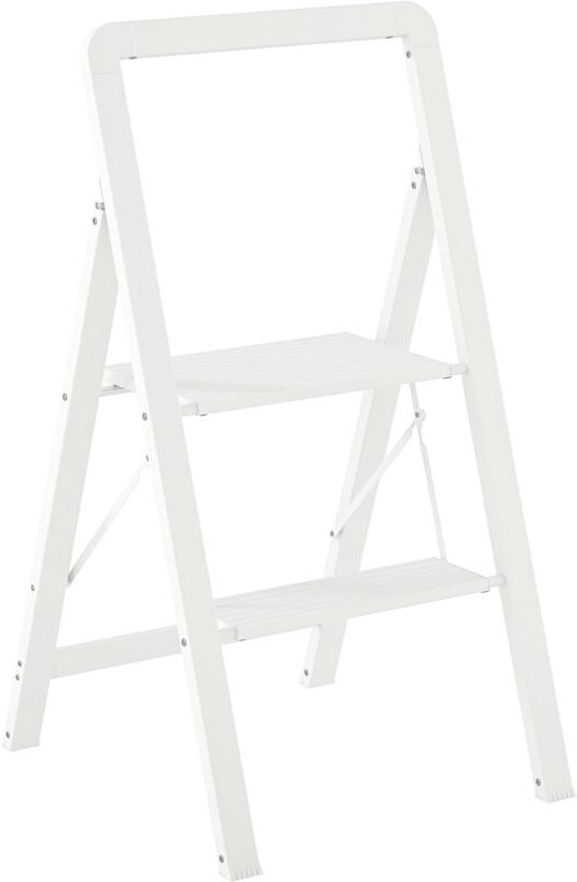 Trittleiter Stehleiter mit 2 Stufen Anti-Rutsch Klapptritt mit Griff bis 150 kg Belastbar Leichtbau Aluminum-Leiter 41,5...