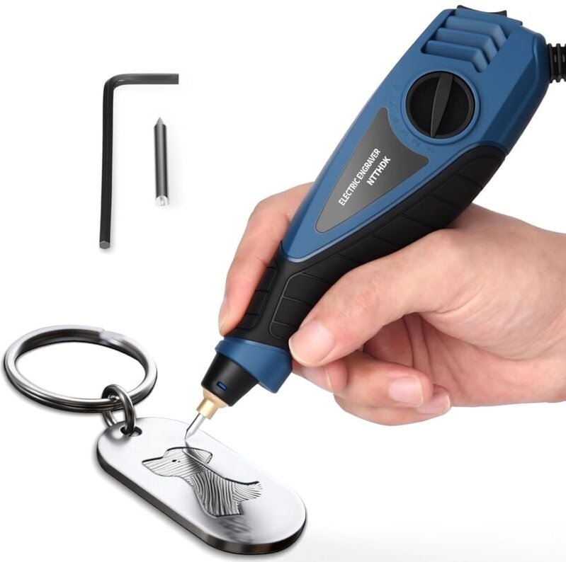 25-W-Gravierstift mit 6 Geschwindigkeiten für Metall, Holz, Glas und Kunststoff. Tragbares Gravierwerkzeug mit Hartmetal...