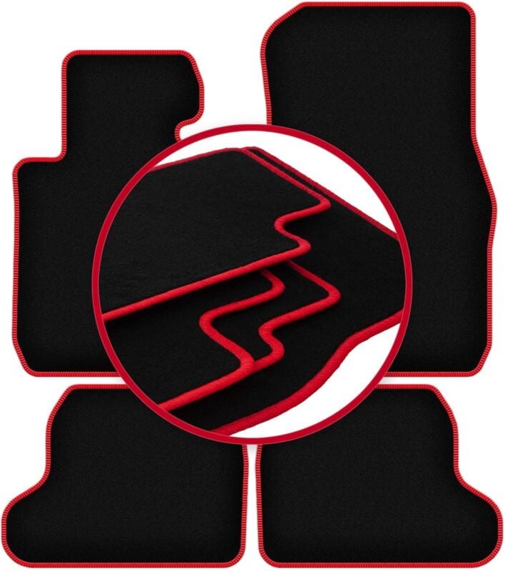 CARLUX-RED Auto-Fußmatten für: BMW 1 F22 Coupé (2011-2019)