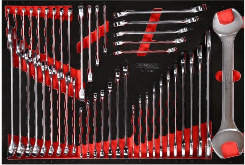 Ks Tools Schraubenschlüssel-Satz in Schaumstoffeinlage, 46-tlg.