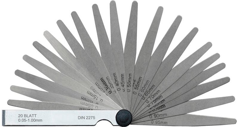 Serie von 20 konisch geformten Fuhlerlehren 005 - 100 mm Fervi fg02