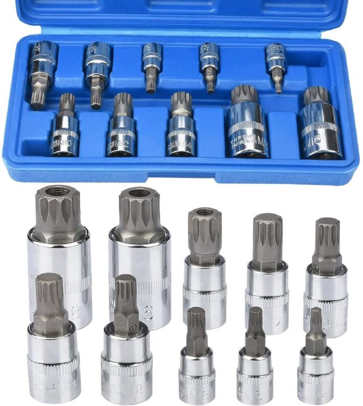 Xzn Steckschlüsselsatz 10-teilig Mehrfach-Steckschlüsselsatz M4 / M5 / M6 / M8 / M9 / M10 / M12 / M14 / M16 / M18