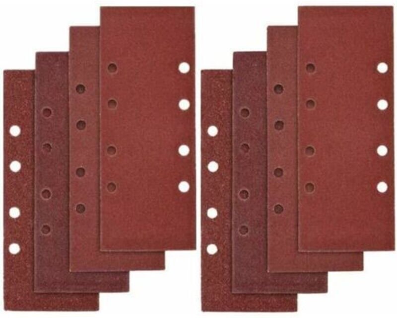 40 Stück Schleifpapier, 93 x 185 mm Schleifblätter für 8-Loch-Exzenterschleifer, sortierte Körnung P40, P60, P80, P100 -...