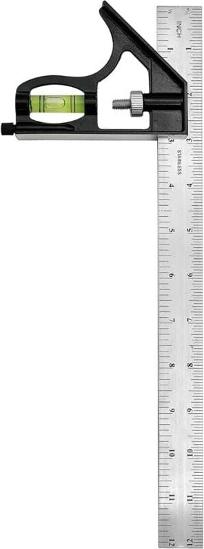 Thumbnail - 12-Zoll-Kombinationswinkel, 45–90-Grad-Markierung, Messwerkzeuge für die Holzbearbeitung, Kombinationswinkel-Set, Metall...