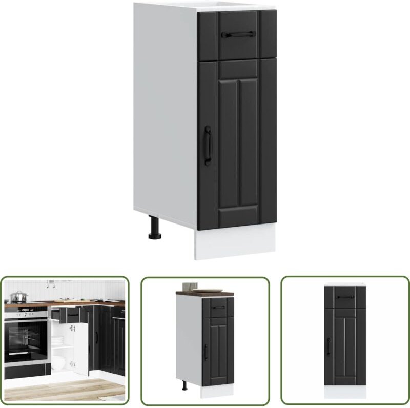 The Living Store - vidaXL Küchen-Unterschrank Lucca Schwarz Holzwerkstoff