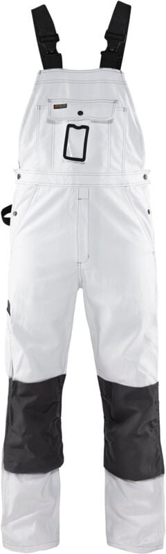 Arbeitslatzhose mit Trägern für Maler 2611 - Weiß/Dunkelgrau 54