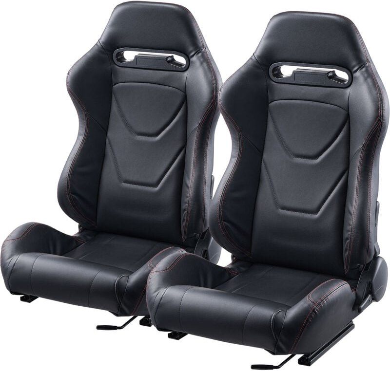 VEVOR Rennsitz verstellbares Renncockpit mit Weitwinkel-Neigung und hochelastischem Schaumstoff 2 Stk. Rennstuhl mit wei...