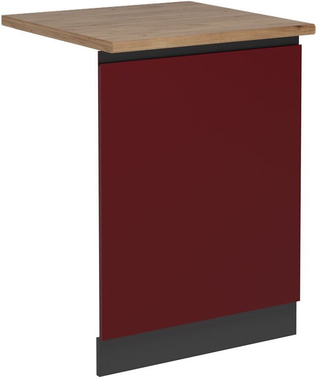 Geschirrspülblende R-Line, Rot, 60 cm , AP Eiche, Vicco