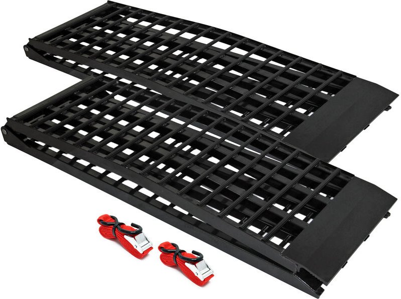 Wiltec 2x Auffahrrampe 274 cm 680 kg für Quad ATV Motorrad, Aluminium Auffahrschiene faltbar, Verladerampe rutschsicher