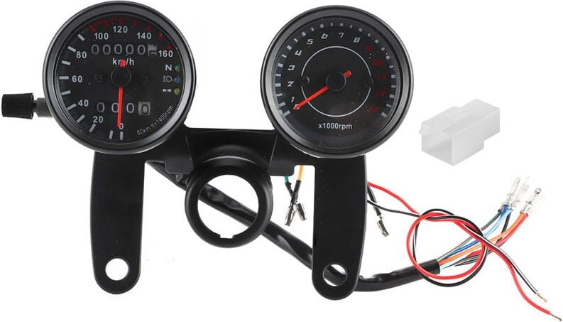 Motorrad Instrument, Motorradinstrument, Universal Motorrad led Kilometerzähler Tachometeranzeige Tachometer 12V - Ej.li...