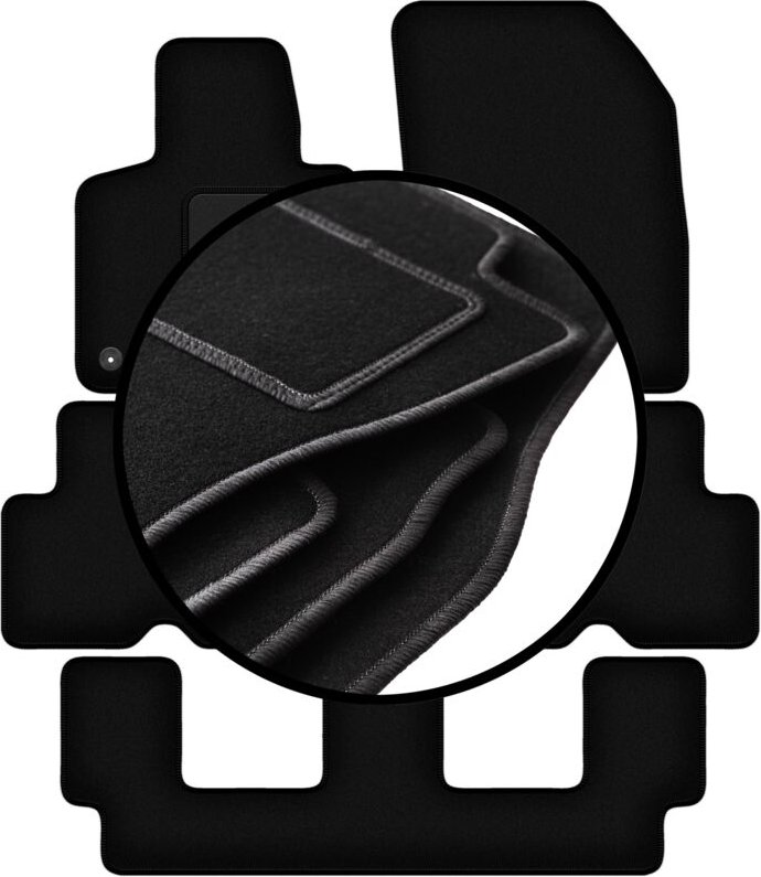 Komplettset Veloursmatten für: Citroen C4 Grand Spacetourer 7-Sitzer (2013-2021)