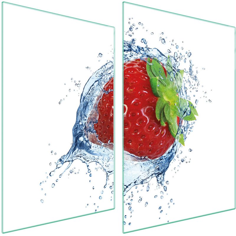 GLASSCHUTZPLATTE FÜR KÜCHE 2x35x52 ERDBEERE
