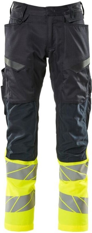 Accelerate Safe Hose mit Knietaschen 19679-236-01017 Gr. 90C46 schwarzblau/hi-vis gelb - Mascot