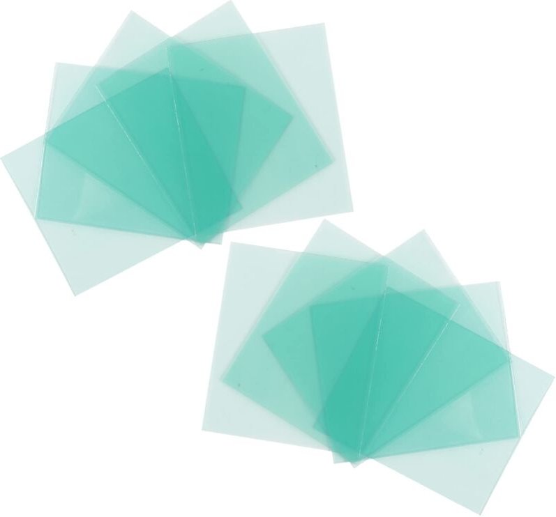 Ersatzgläser für Schweißhelm mit variablem Licht, transparente Polycarbonat-Schutzplatten, 110 x 90 mm, 10 Stück