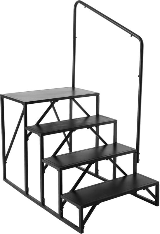 VEVOR Wohnmobil-Stufen, 4-stufige Wohnmobil-Treppe, 200 kg Tragkraft, verdickter Karbonstahl, mit Handlauf, rutschfeste ...