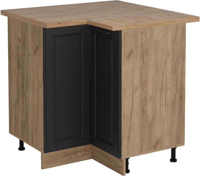 Vicco - Eckunterschrank R-Line, Anthrazit Landhaus, 75.6 cm , ap Eiche