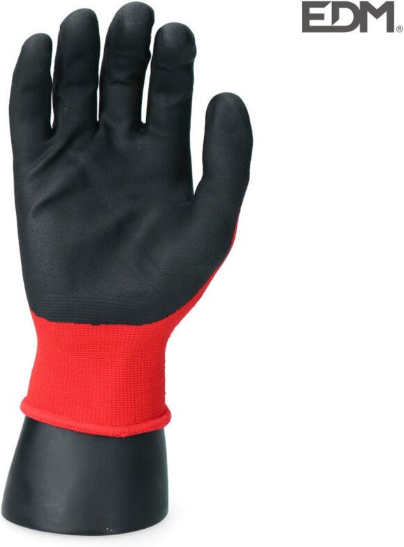 Latexbeschichteter Polyester-Bauhandschuh Größe 7 EDM