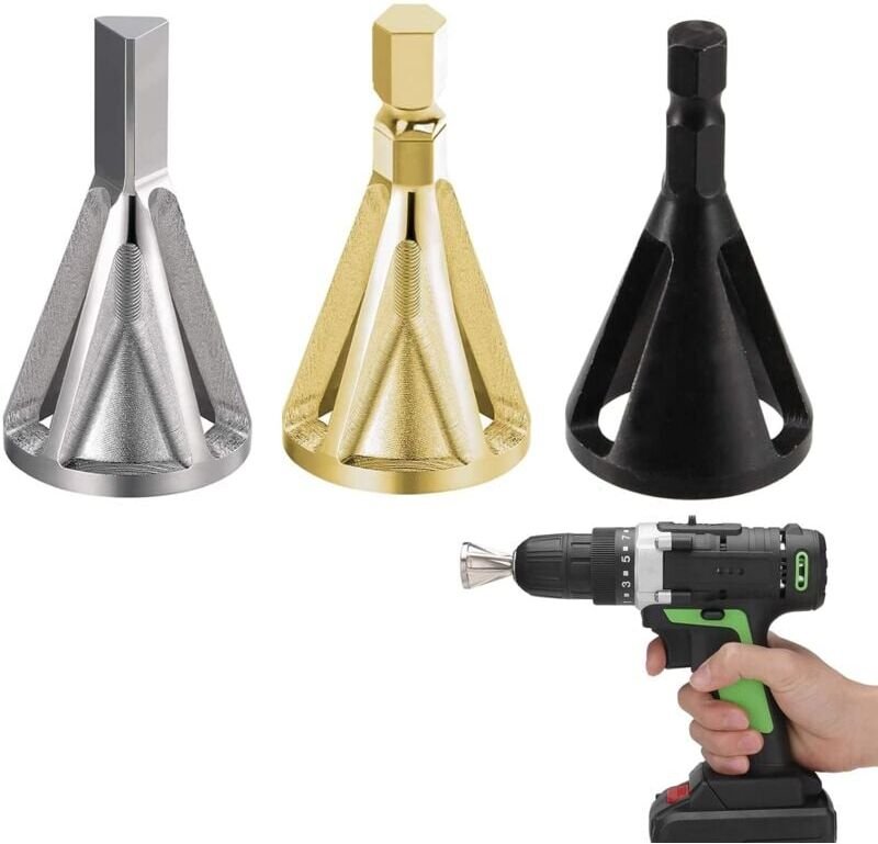 Externes Entgratungsfasenwerkzeug, 3-teiliges Entgraten für Bohrer, externes Entgratungsfasenwerkzeug Sechskant und Drei...